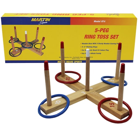 Martin Sports Ring Toss Set, 5-Peg RT4